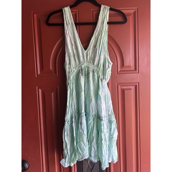 TIARE HAWAII Mini Dress One Size Mint Tie Dye - Picture 1 of 8